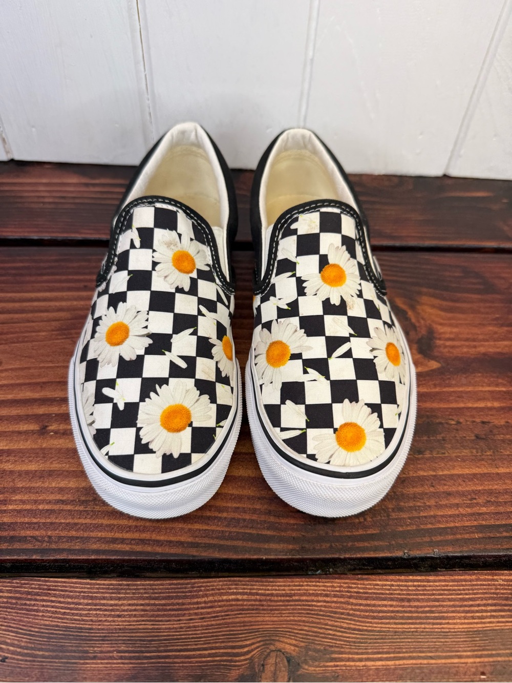 Vans Classic Slip-On Checkerboard Daisy Floral Women’s 7.5